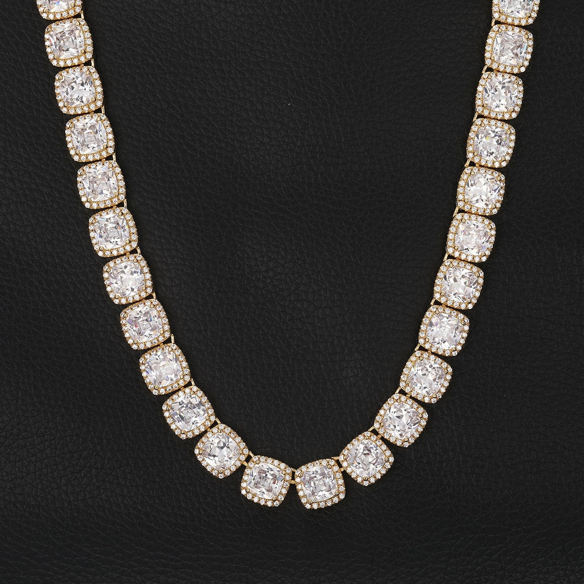 Nocta Vince Cushion-Cut Halo Tennis Chain