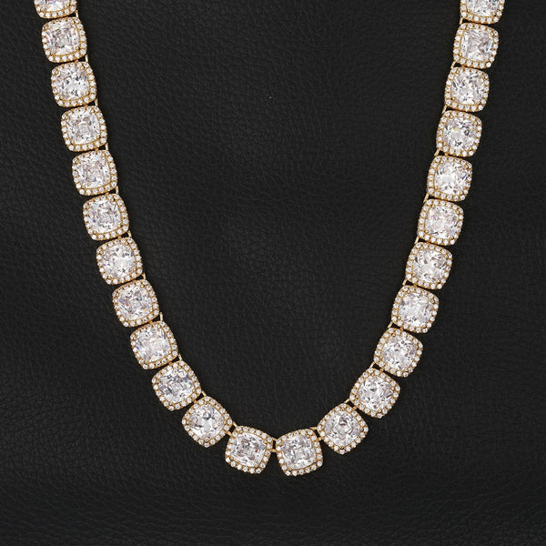 Nocta Vince Cushion-Cut Halo Tennis Chain