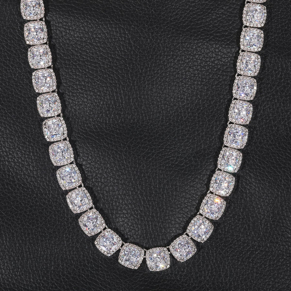 Nocta Vince Cushion-Cut Halo Tennis Chain