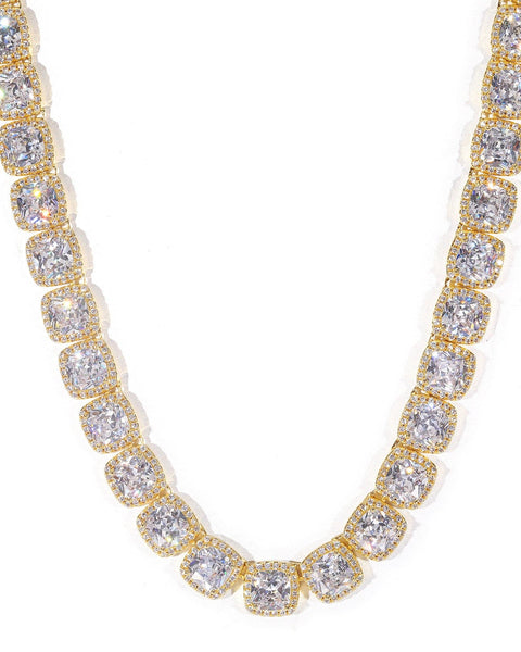 Nocta Vince Cushion-Cut Halo Tennis Chain