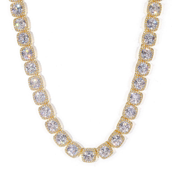 Nocta Vince Cushion-Cut Halo Tennis Chain