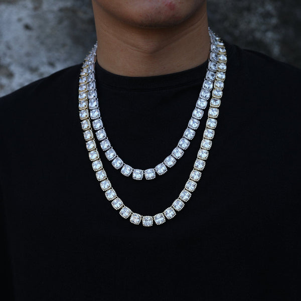 Nocta Vince Cushion-Cut Halo Tennis Chain