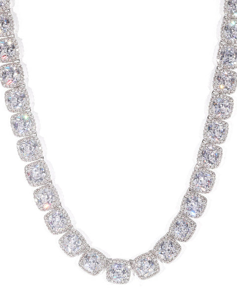 Nocta Vince Cushion-Cut Halo Tennis Chain