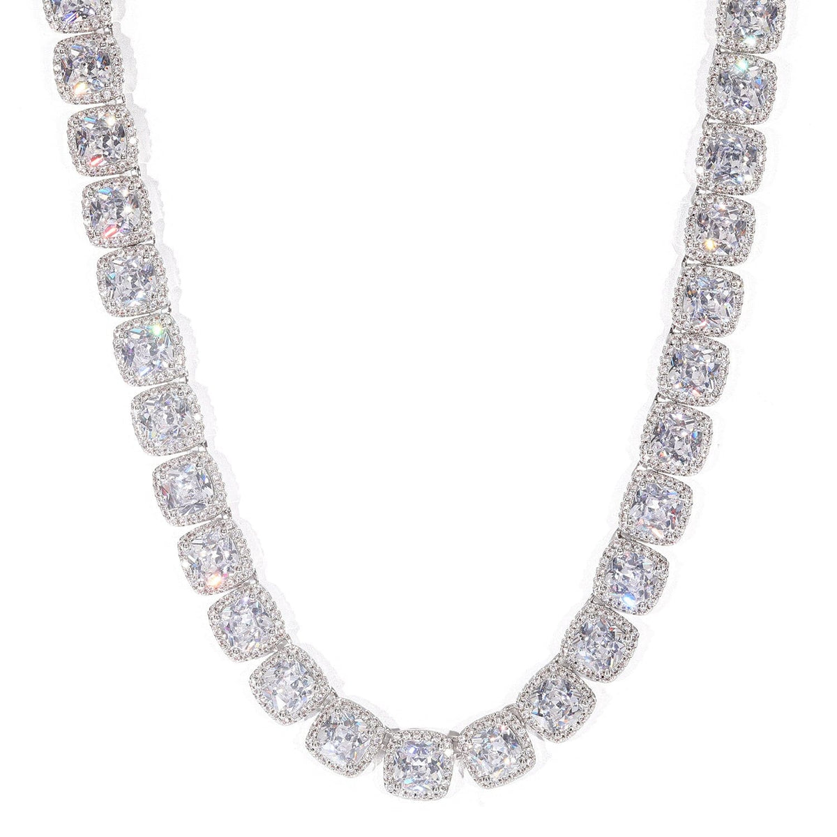 Nocta Vince Cushion-Cut Halo Tennis Chain