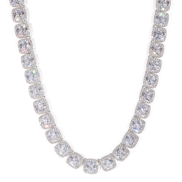 Nocta Vince Cushion-Cut Halo Tennis Chain
