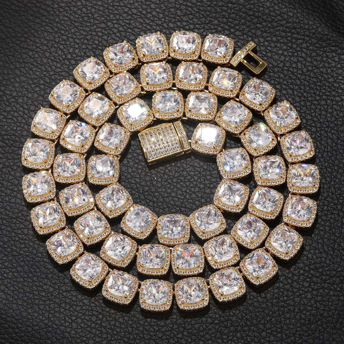 Nocta Vince Cushion-Cut Halo Tennis Chain