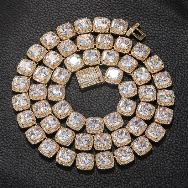 Nocta Vince Cushion-Cut Halo Tennis Chain