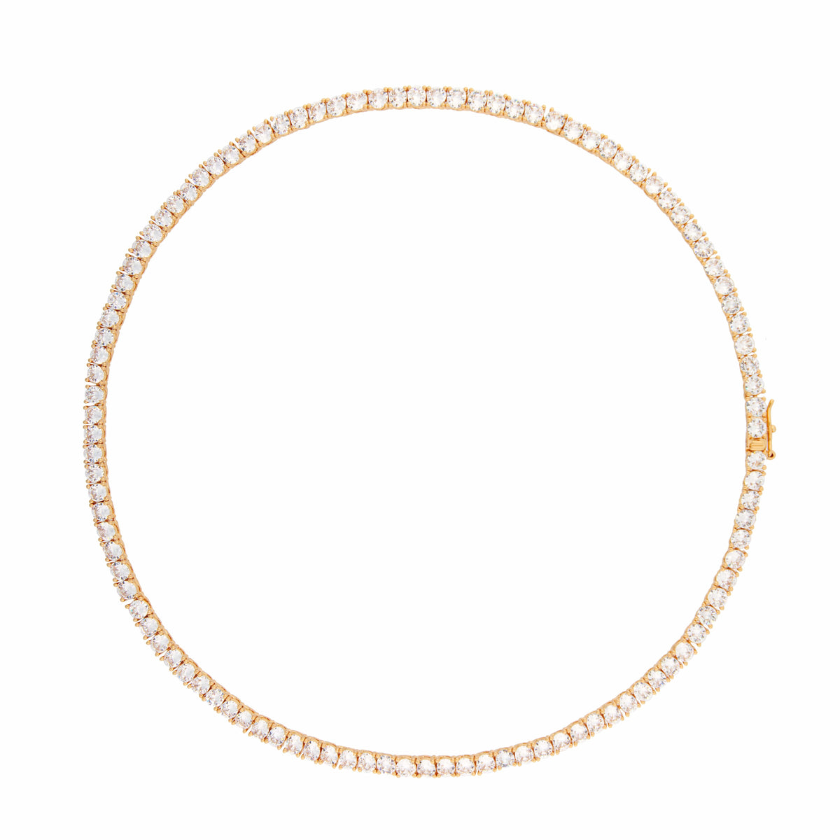 3A CZ 4MM 4 Prong 18K Gold Plated