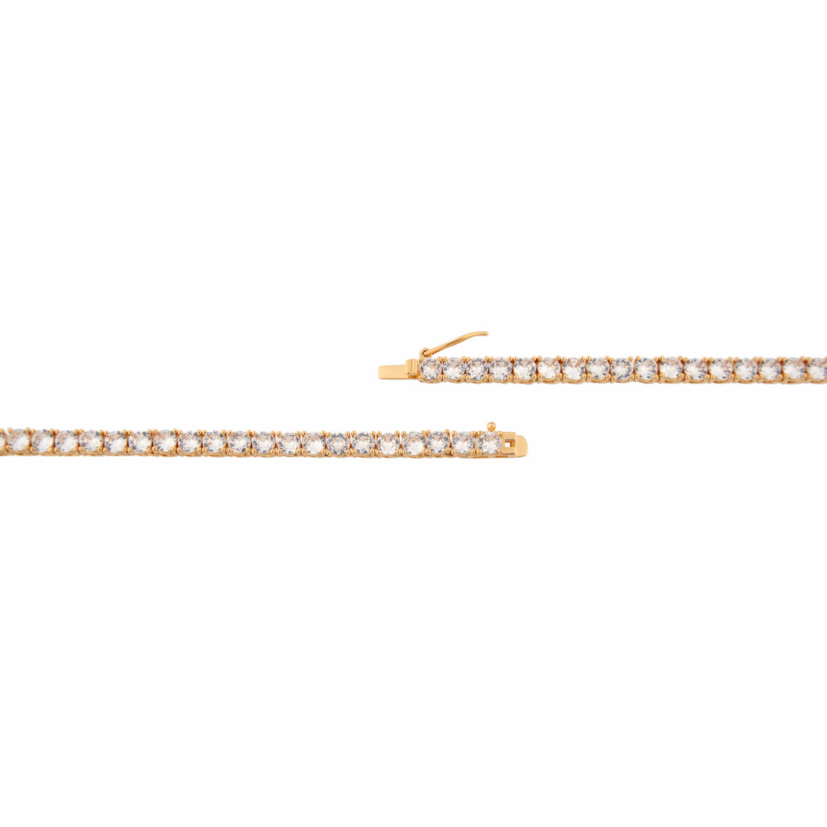 3A CZ 4MM 4 Prong 18K Gold Plated