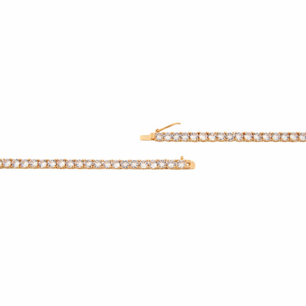 3A CZ 4MM 4 Prong 18K Gold Plated